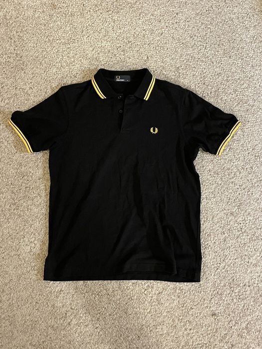 Black and yellow fred best sale perry polo