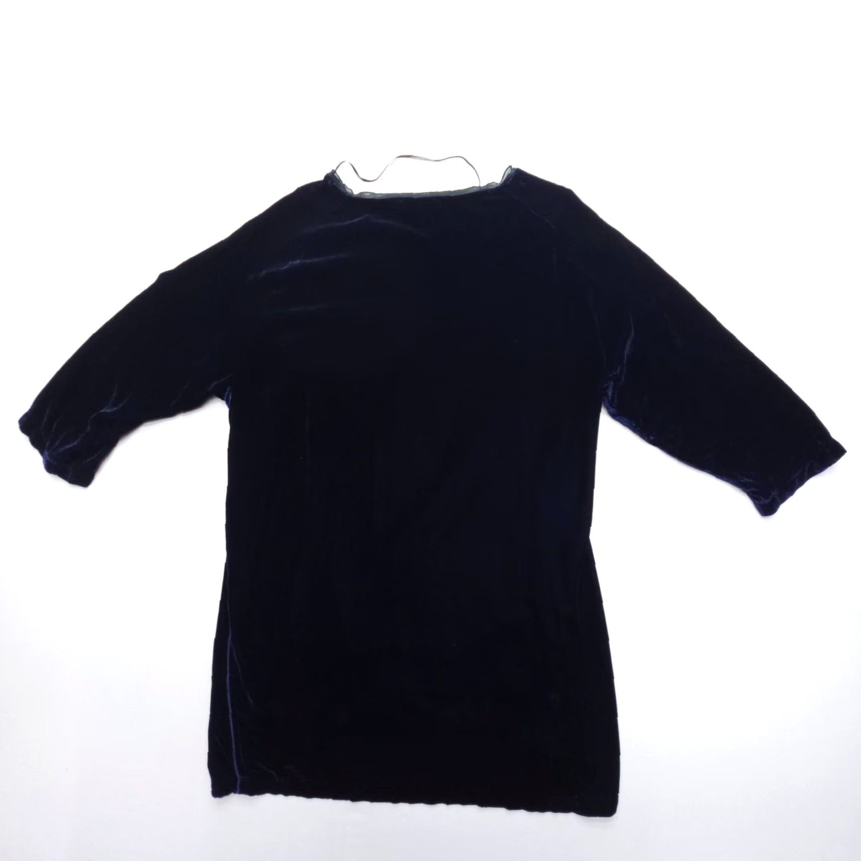 Zara Zara Velvet Tunic Top Womens Medium Blue 3/4 Sleeve Bohemian Party Print Blouse Shirt Casual Size M / US 6-8 / IT 42-44 - 2 Thumbnail