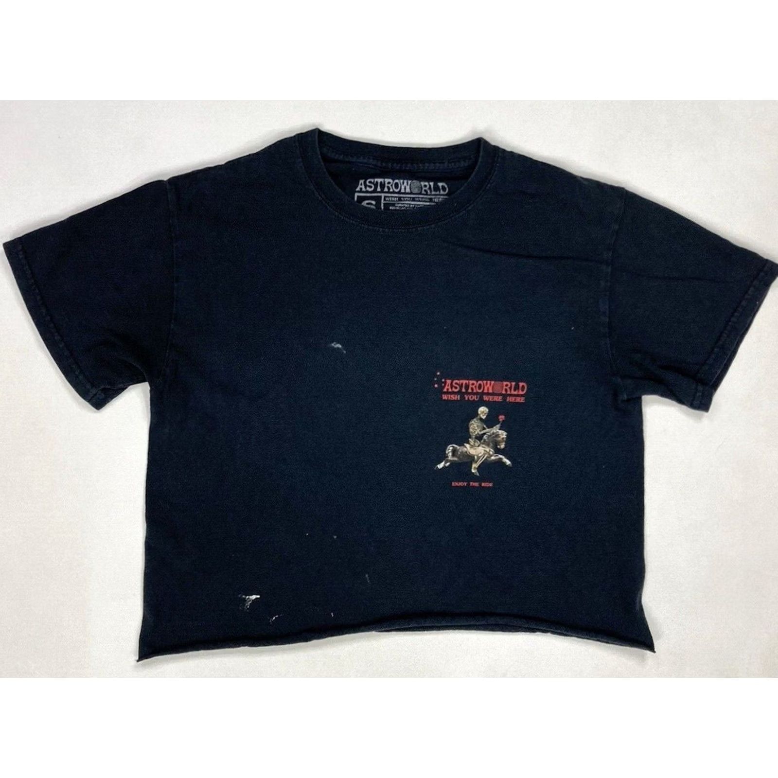 Travis Scott VINTAGE Travis Scott Enjoy The Ride Crop Graphic T-shirt Women Small Black Astroworld Size S / US 4 / IT 40 - 2 Thumbnail