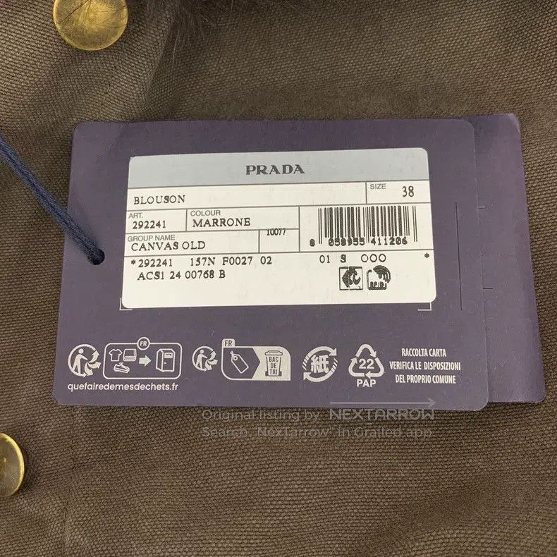 Prada Prada 24 dark brown cotton wool collar single-breasted lon Size XS / US 0-2 / IT 36-38 - 6 Thumbnail