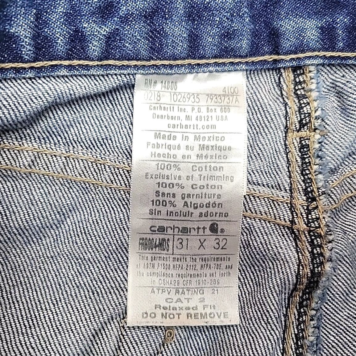 Carhartt VINTAGE Carhartt Jeans Mens 31x32 Faded Denim FR Fire Flame Resistant Work Pants FRB004 Size US 31 - 6 Thumbnail