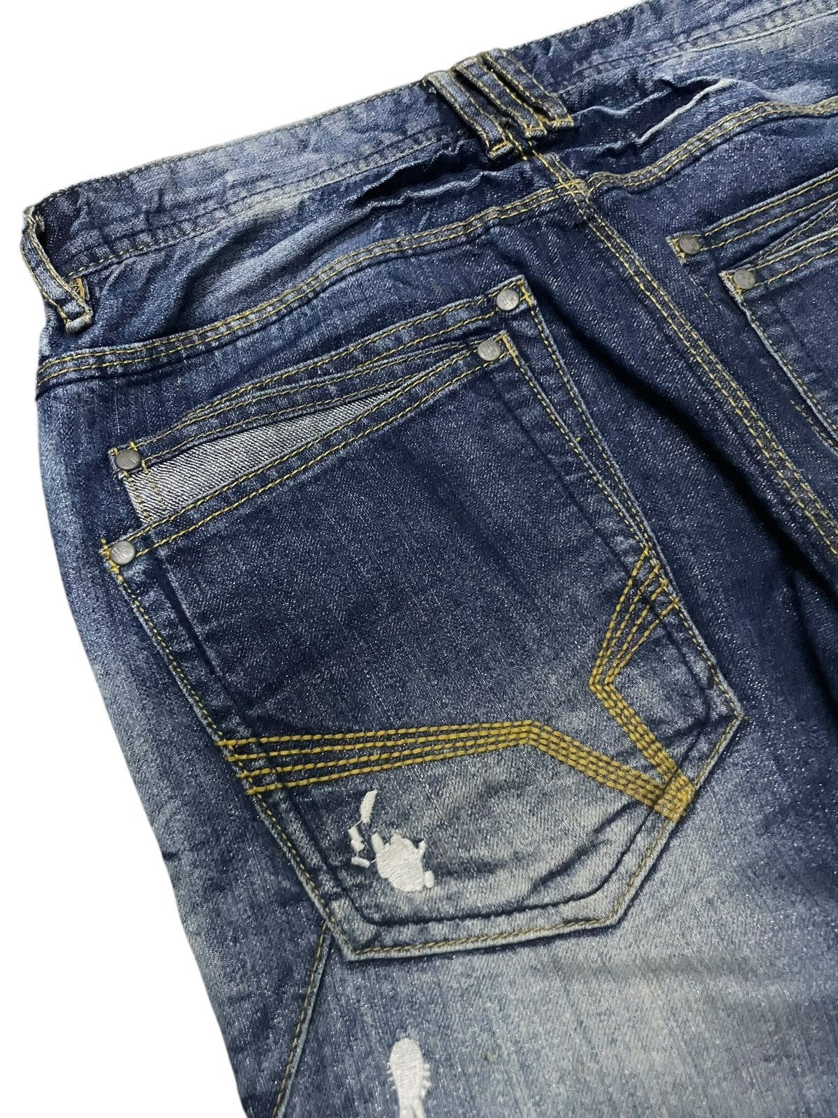 HIDEAWAYS × Hysteric Glamour Hideaways Nicole Heavy Whiskers Shiny Blue Flared Jeans Size US 30 / EU 46 - 18 Thumbnail