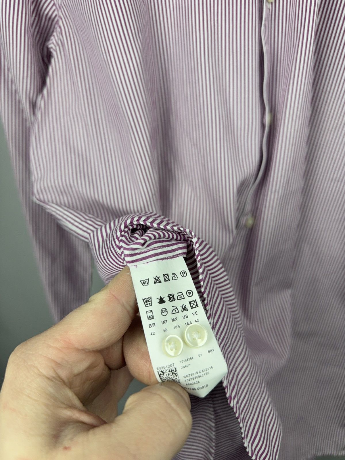 Hugo Boss Luxury BOSS Hugo Boss Slim Fit Striped Dress Shirt 42 16/1/2 Size US L / EU 52-54 / 3 - 5 Thumbnail
