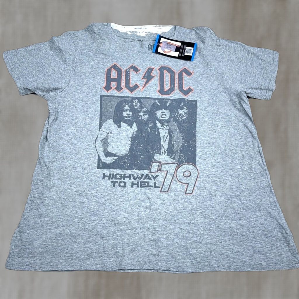 Etro AC DC Shirt Women Large Gray Tee Highway To Hell 79 Tour Retro Faded Ladies Top Size L / US 10 / IT 46 - 1 Thumbnail