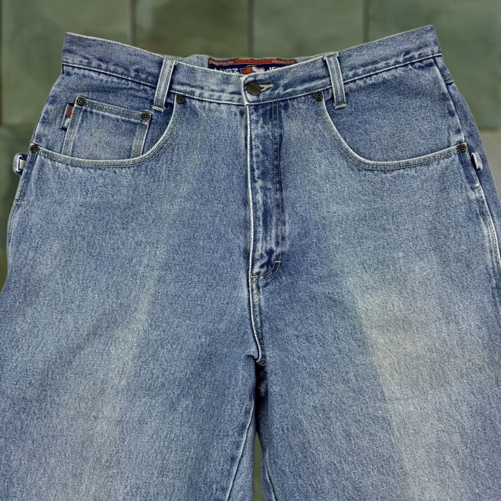 Lugz VINTAGE Lugz Jeans Adult 34x28 Hipster Punk Skater Pockets Embroidered Denim Blue 90s Y2K Mens jeans Size US 34 / EU 50 - 1 Thumbnail