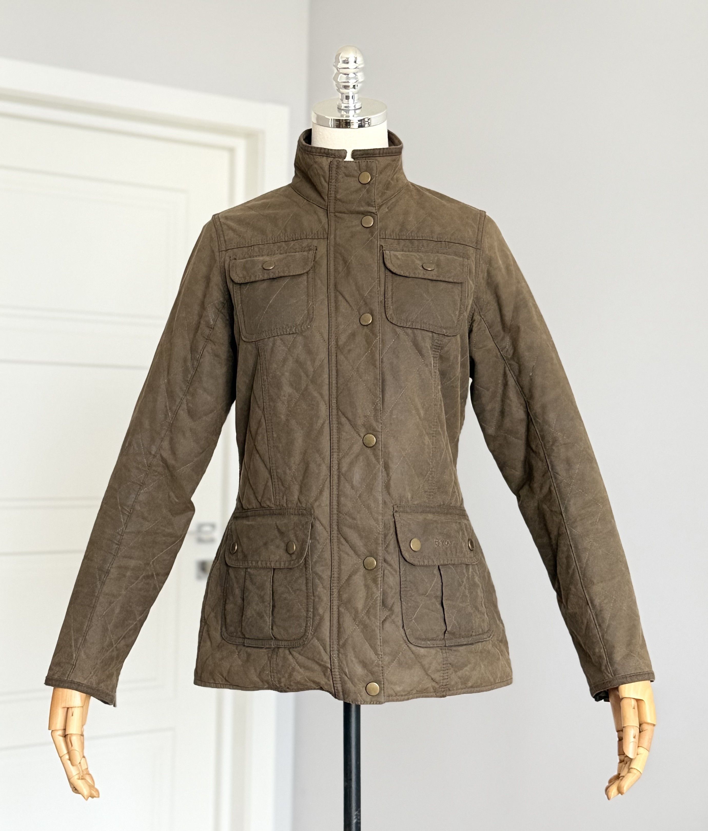 Barbour BARBOUR Quilted Utility Wax Womens Jacket Olive Waxed Cotton Size M / US 6-8 / IT 42-44 - 2 Thumbnail
