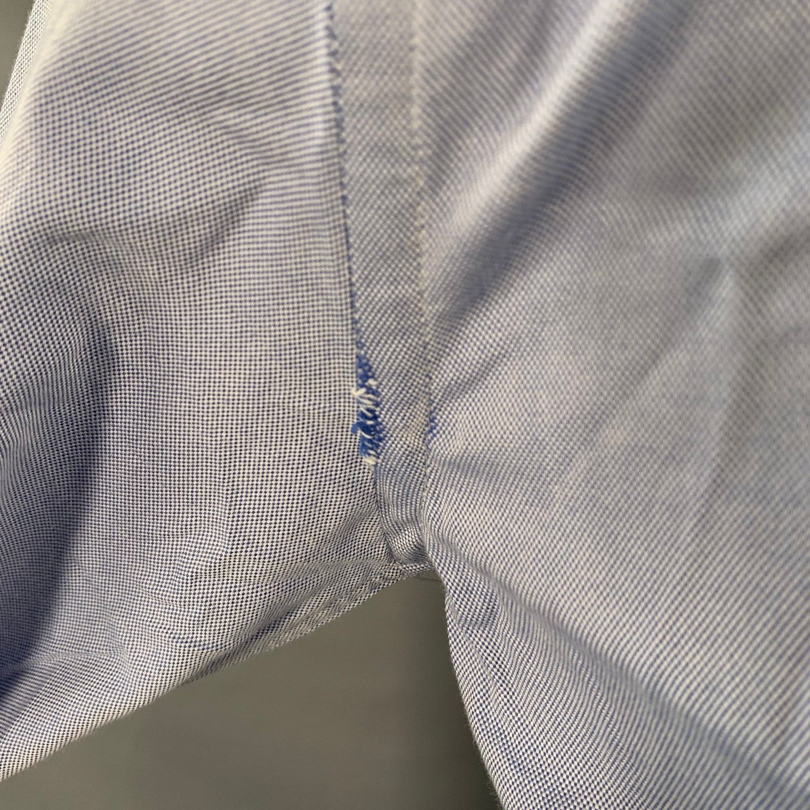 Michael Bastian Size 38 Blue Quilted Cotton Spread Collar Long Sleeve Shirt Size US M / EU 48-50 / 2 - 5 Thumbnail