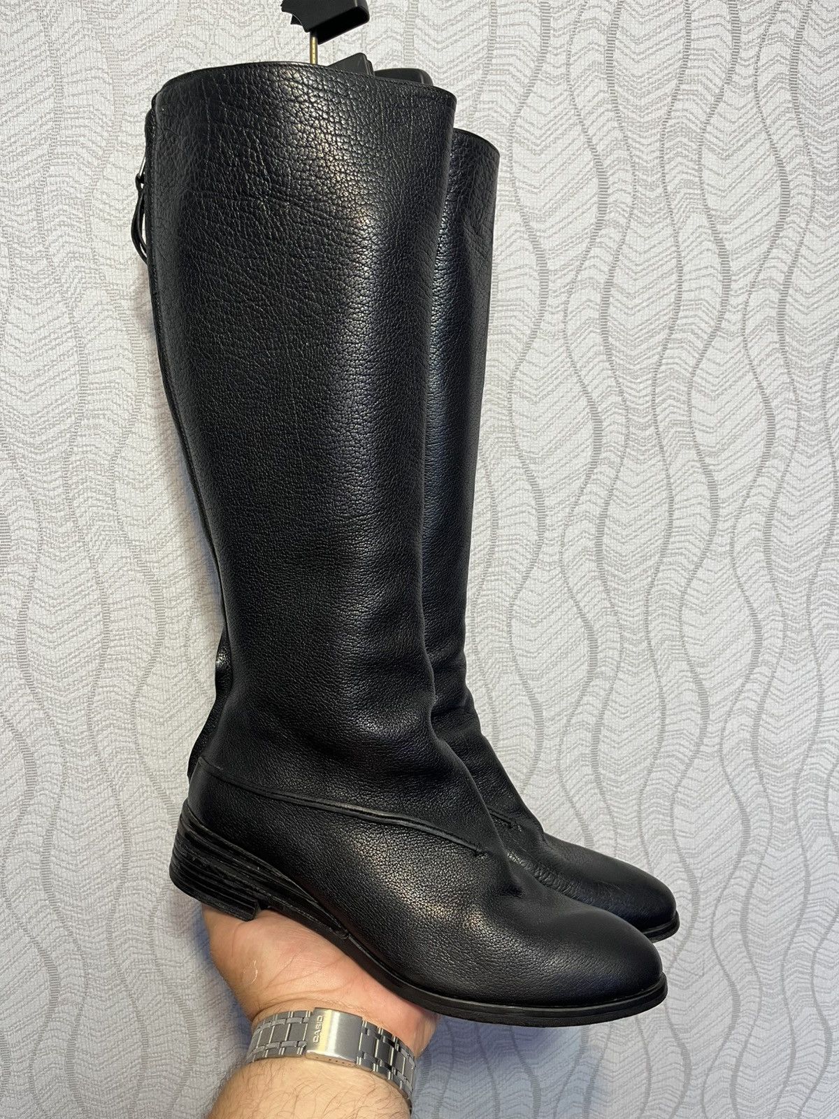 Elia Maurizi Elia Maurizi Black Leather AvantGarde Boots Guidi Style Size US 7.5 / IT 37.5 - 1 Thumbnail