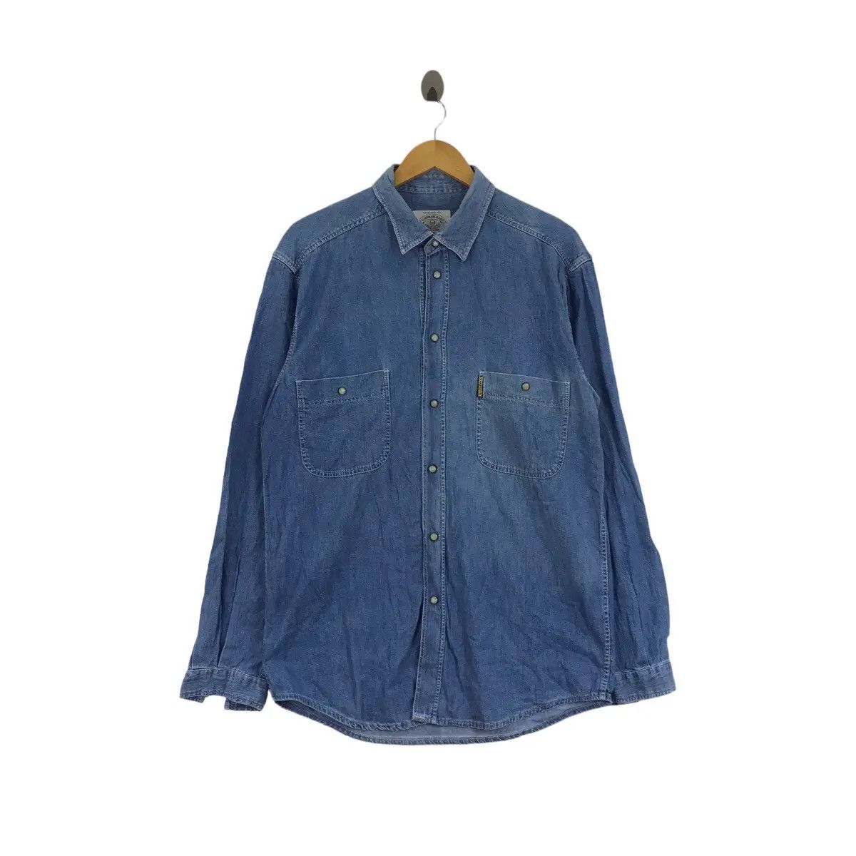 Giorgio Armani Vintage GIORGIO ARMANI JEANS Made In Italy Denim Jacket Size US L / EU 52-54 / 3 - 1 Thumbnail