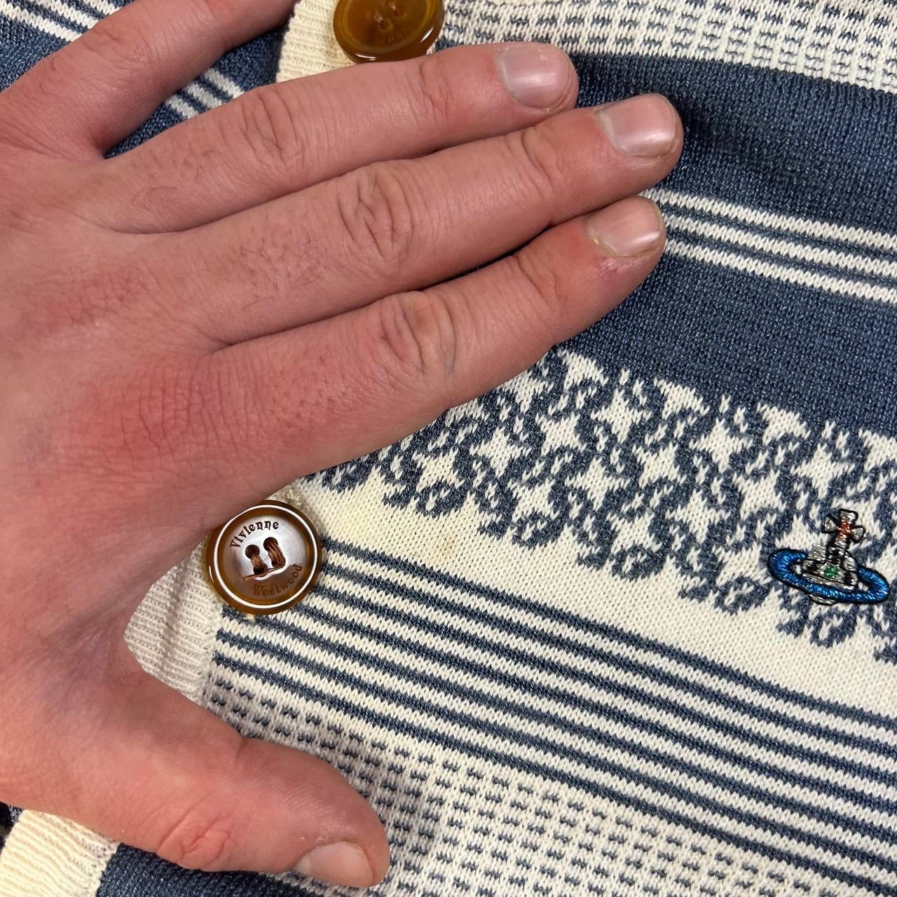 Vivienne Westwood Vivienne Westwood Mini Logo Luxury Striped Cardigan Size S / US 4 / IT 40 - 10 Thumbnail