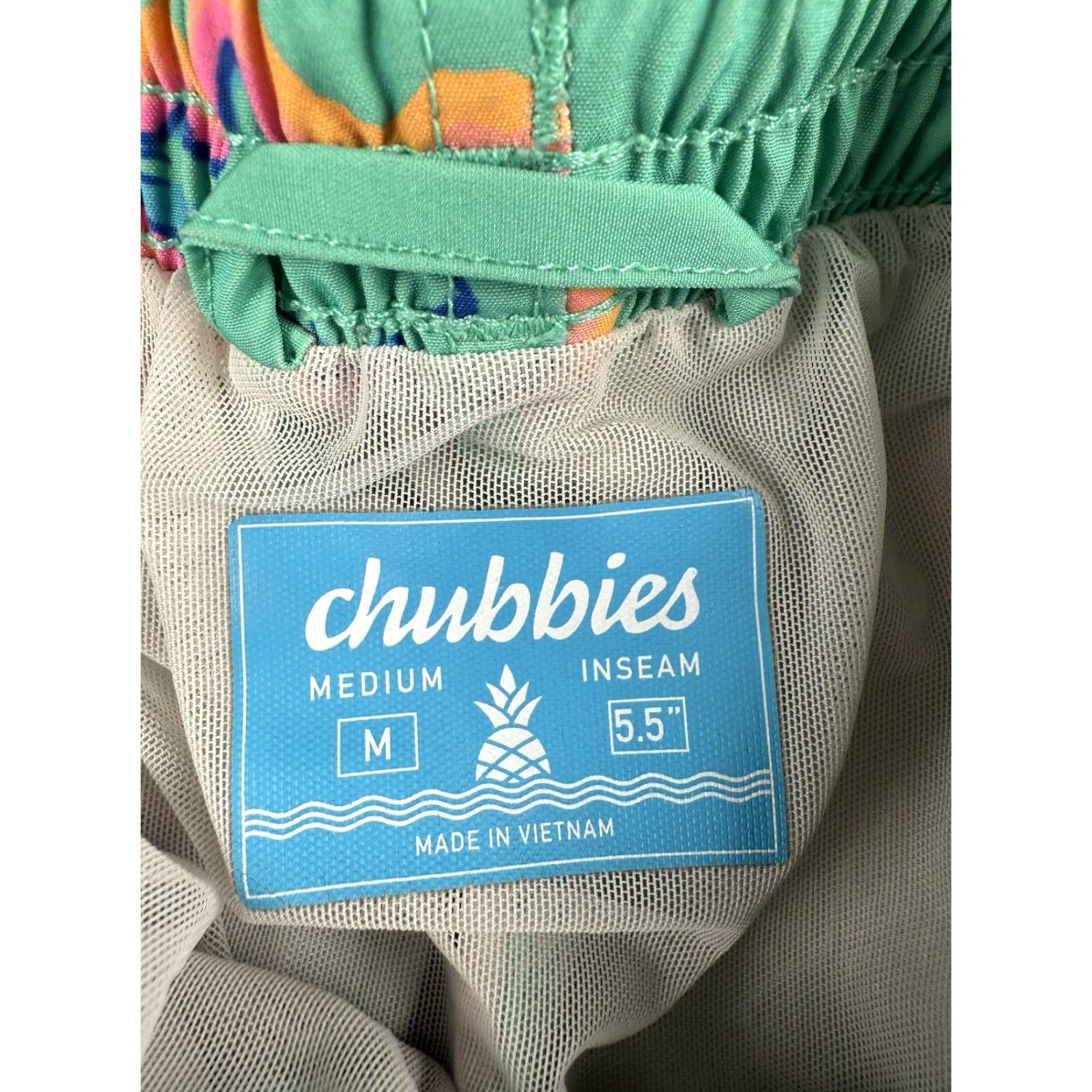 Chubbies Chubbies Swim Trunk Mens M The Apex Teal Hammerhead Sharks Beach Vacation Summer Quick Dry Pockets Drawstring Elastic Waist Lined Scrubbed Stains Size US 31 - 2 Thumbnail