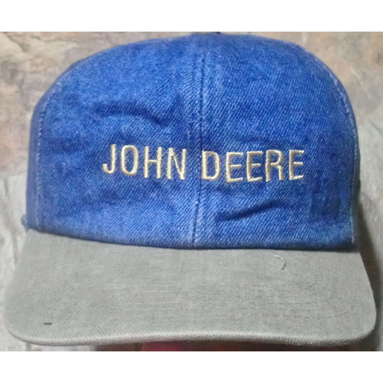 John Deere VINTAGE John Deere Trucker Hat K-Products Denim Snapback Adjustable Blue Size ONE SIZE - 2 Thumbnail