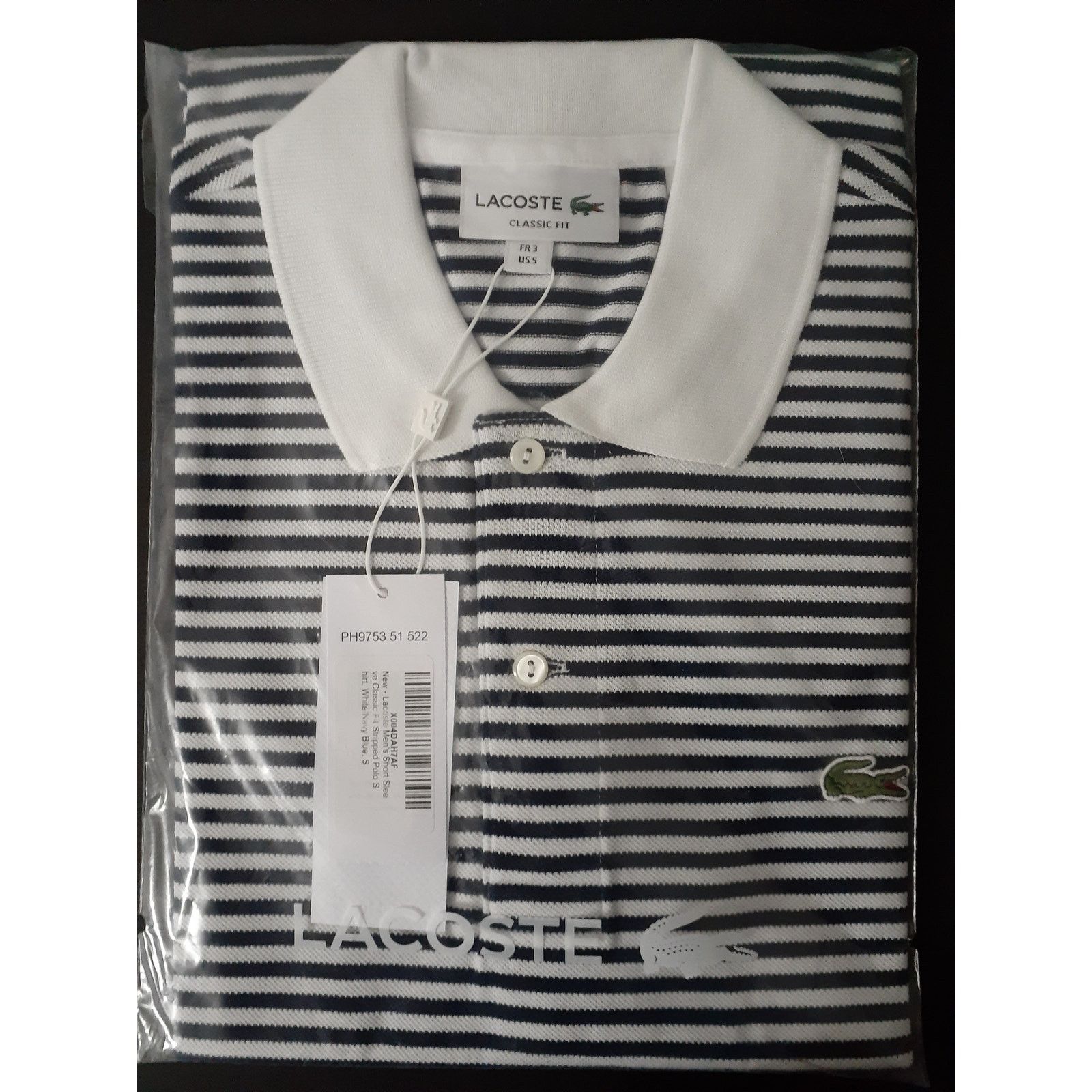 Lacoste Lacoste Men's Short Sleeve Classic Fit Stripped Polo Shirt S Size US S / EU 44-46 / 1 - 2 Thumbnail