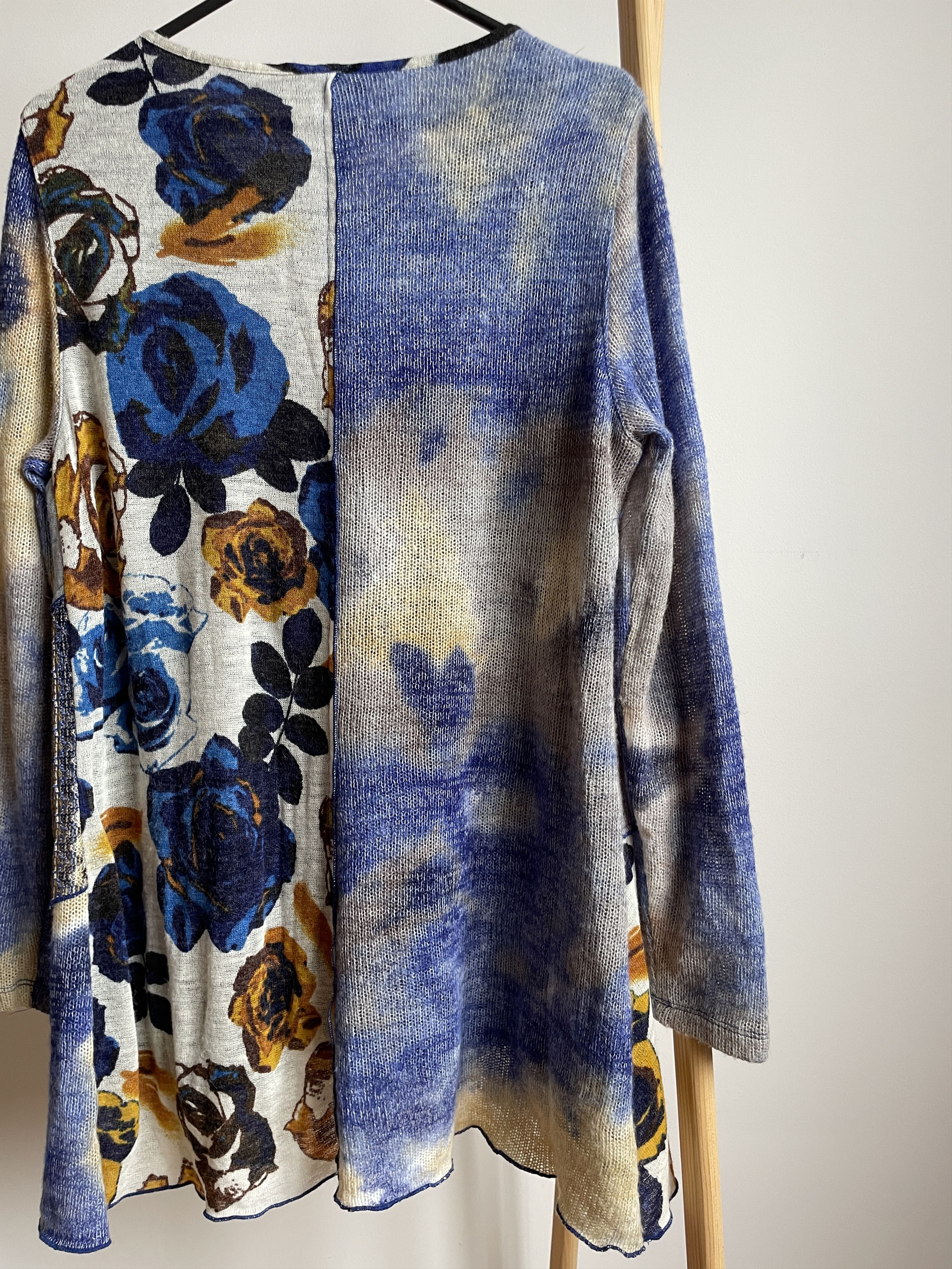 Other Ali Miles Womens Patchwork Mesh Knit Floral Sweater Size L / US 10 / IT 46 - 9 Thumbnail