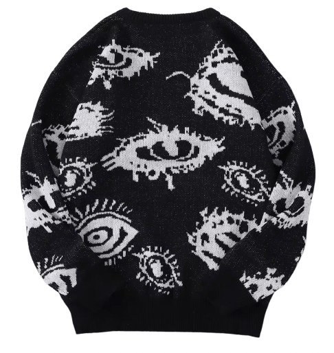 Other Streetwear Vintage Abstract Eyes Sweater Jacquard Knitwear Size US S / EU 44-46 / 1 - 2 Thumbnail
