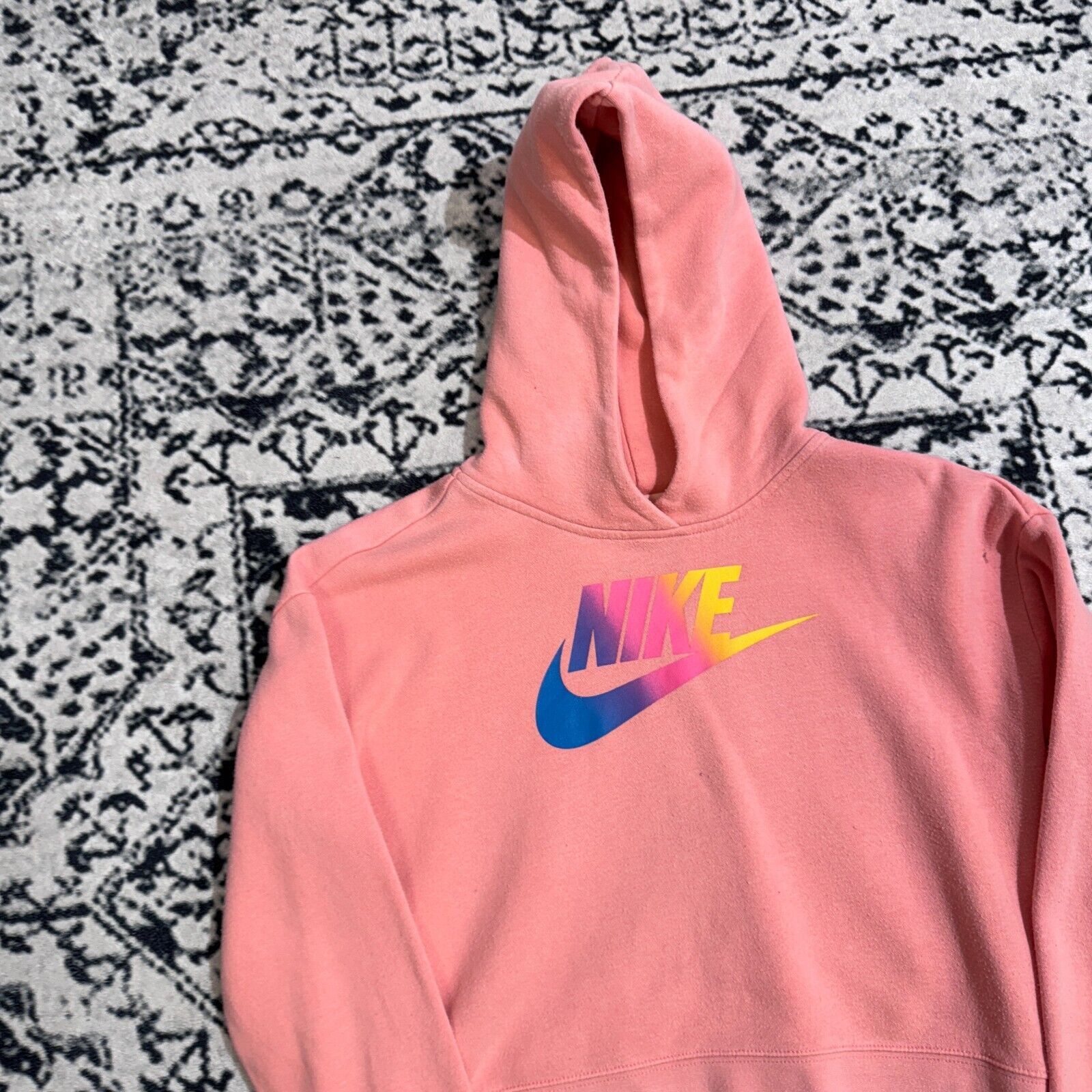 Nike × Vintage Vintage Nike Peach Cotton Hoodie Size S 90s Centre Swoosh Size US S / EU 44-46 / 1 - 5 Thumbnail