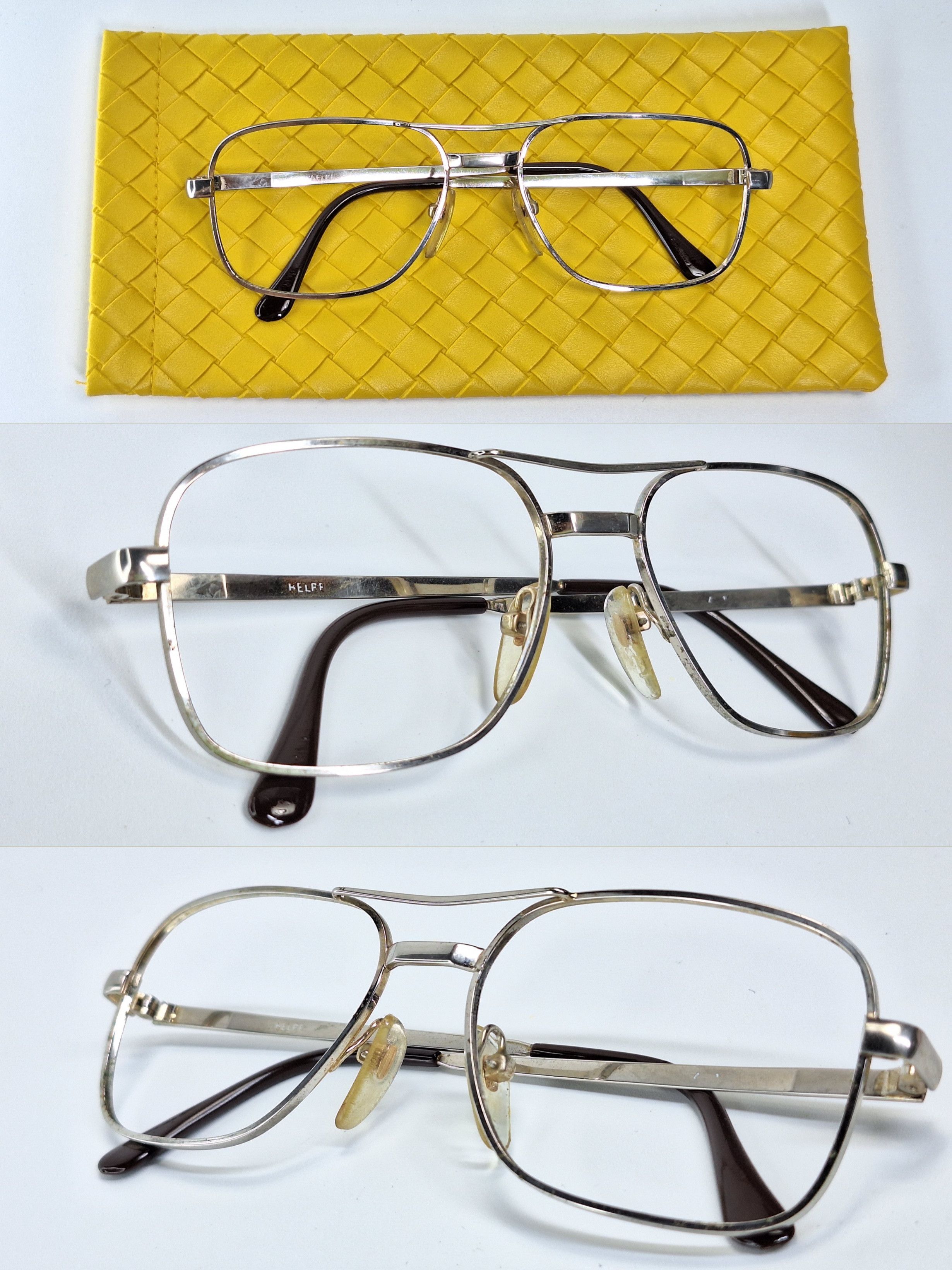 Other 80s Japan Vintage Double Bridge Metal Eyeglass Frame Y2K Size ONE SIZE - 3 Thumbnail