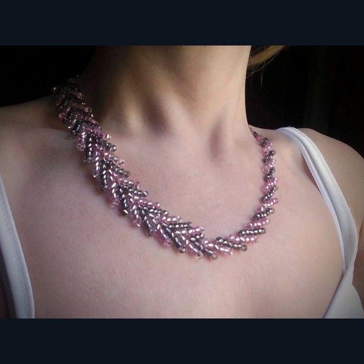Handmade Necklace. Braided Metallic green/Pink Earrings Elegant Size ONE SIZE - 7 Thumbnail