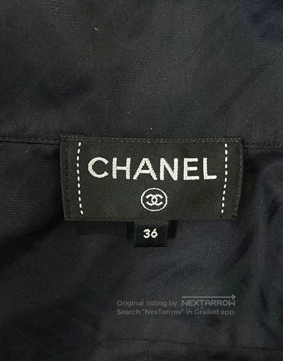 Chanel CHANEL Black High-Neck Long-Sleeve Shirt. Size US XS / EU 42 / 0 - 5 Thumbnail