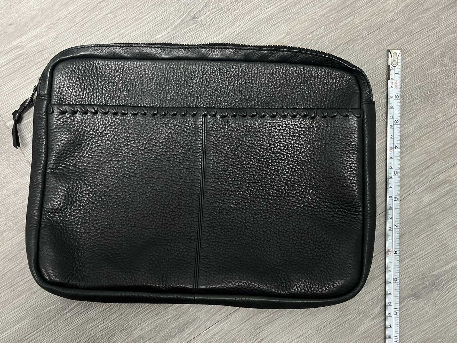 John Varvatos Leather Whipstitched Pouch Size ONE SIZE - 12 Thumbnail