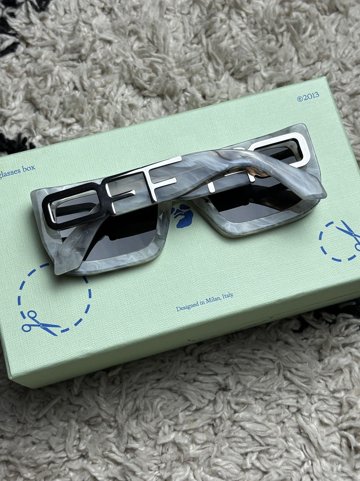 Off-White Off-White Marble Boston Sunglasses Unisex Virgil Rare Size ONE SIZE - 2 Thumbnail