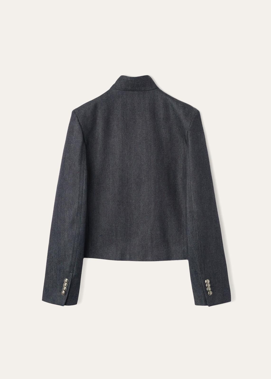Loro Piana o1srvl11e1224 Ania Denim Jacket in Blue Size S / US 4 / IT 40 - 2 Thumbnail