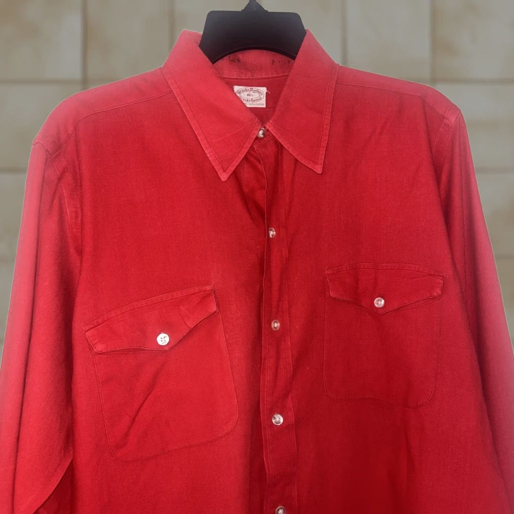 Brooks Brothers VINTAGE Brooks Brothers Red Cotton Flannel Long Shirt 16.5 USA Made Shirt Mens 60s USA Red Flannel Size US XL / EU 56 / 4 - 1 Thumbnail