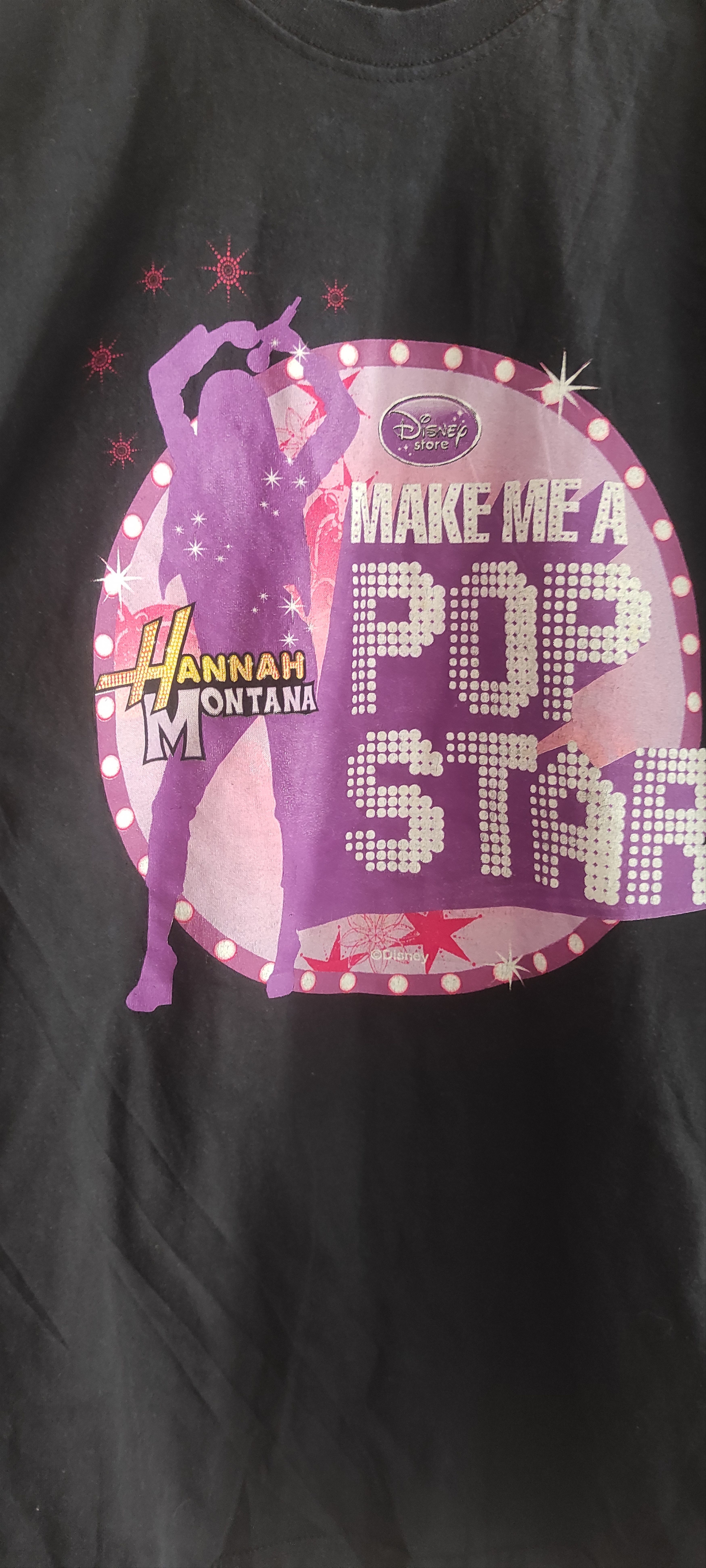 Disney × Fruit Of The Loom Disney Hannah Montana T Shirt Make Me a Pop Star Graphic Tee Size US M / EU 48-50 / 2 - 7 Thumbnail