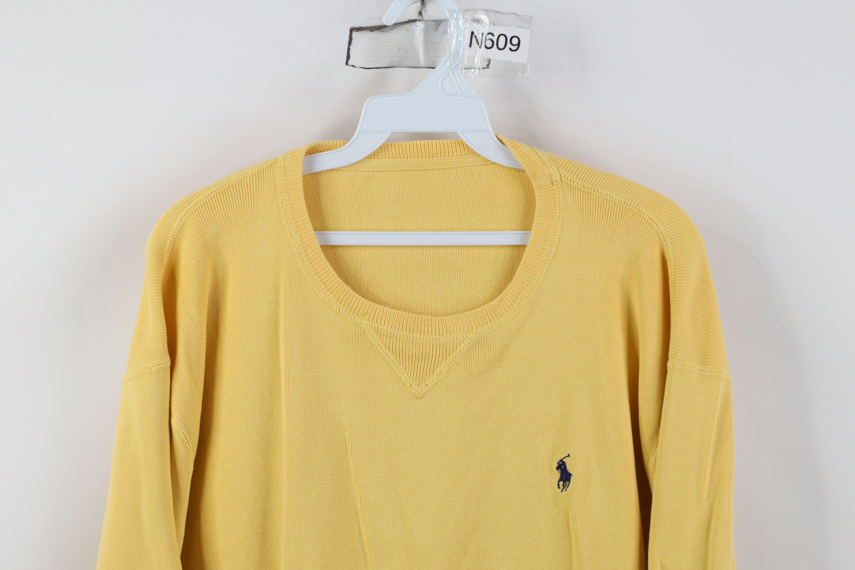 Ralph Lauren Vintage 90s Ralph Lauren Cotton Ribbed Knit Sweater Yellow Size US L / EU 52-54 / 3 - 2 Thumbnail