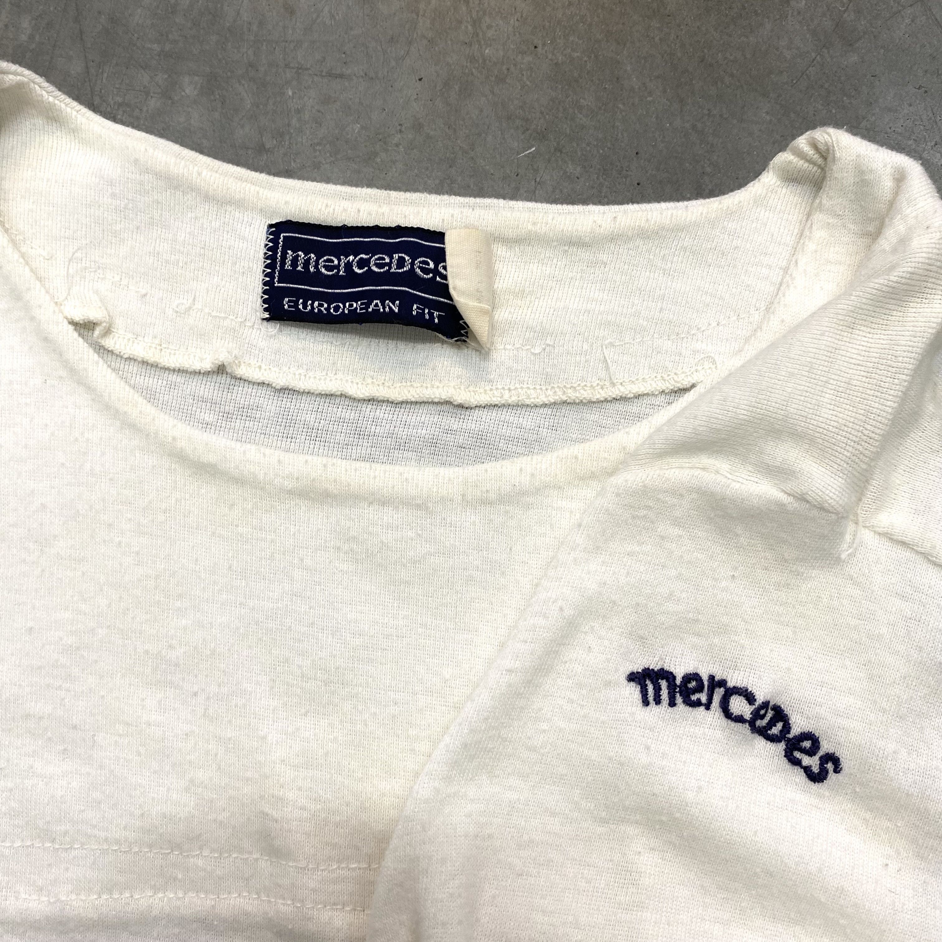 Designer VTG 70s Mercedes Long Sleeve European Fit Slim T Shirt Size US S / EU 44-46 / 1 - 2 Thumbnail