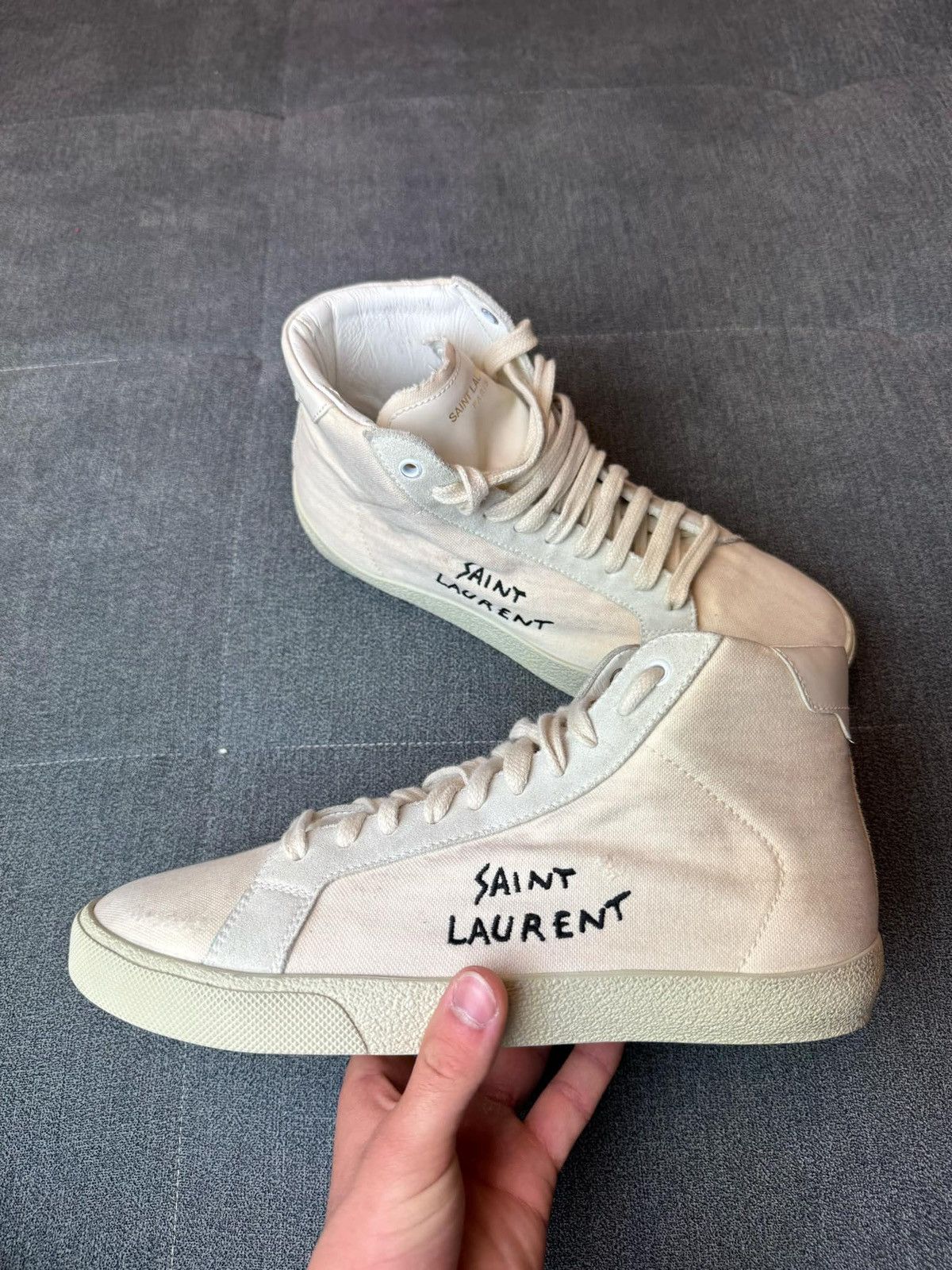 Saint Laurent Paris × Yves Saint Laurent SAINT LAURENT HI TOP SNEAKERS Size US 8.5 / EU 41-42 - 1 Thumbnail