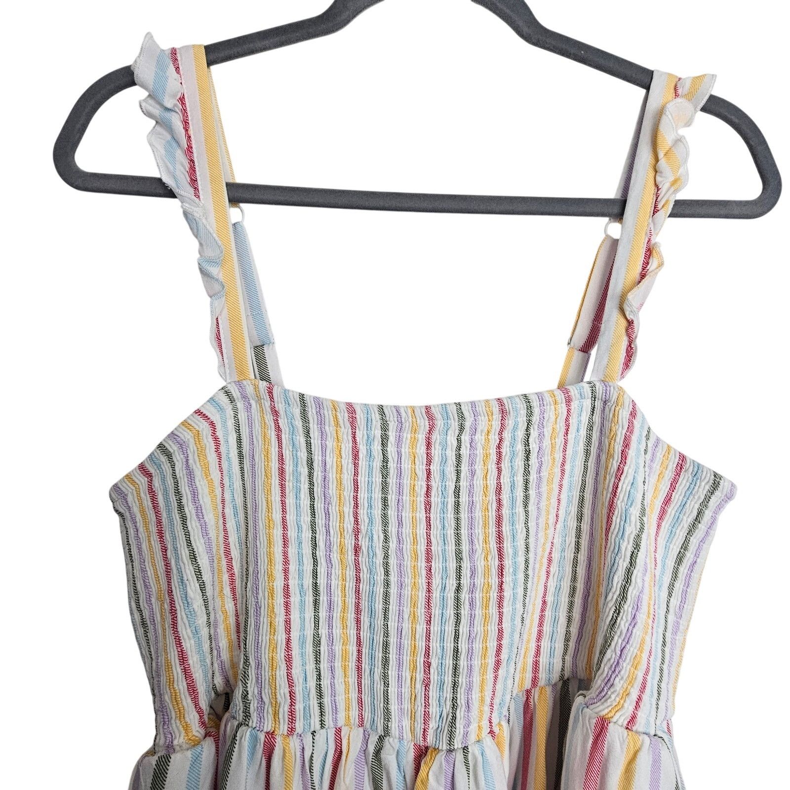 Corridor Torrid Challis Multi Stripe Ruffle Strap Midi Dress 1X Prep Size XL / US 12-14 / IT 48-50 - 3 Thumbnail