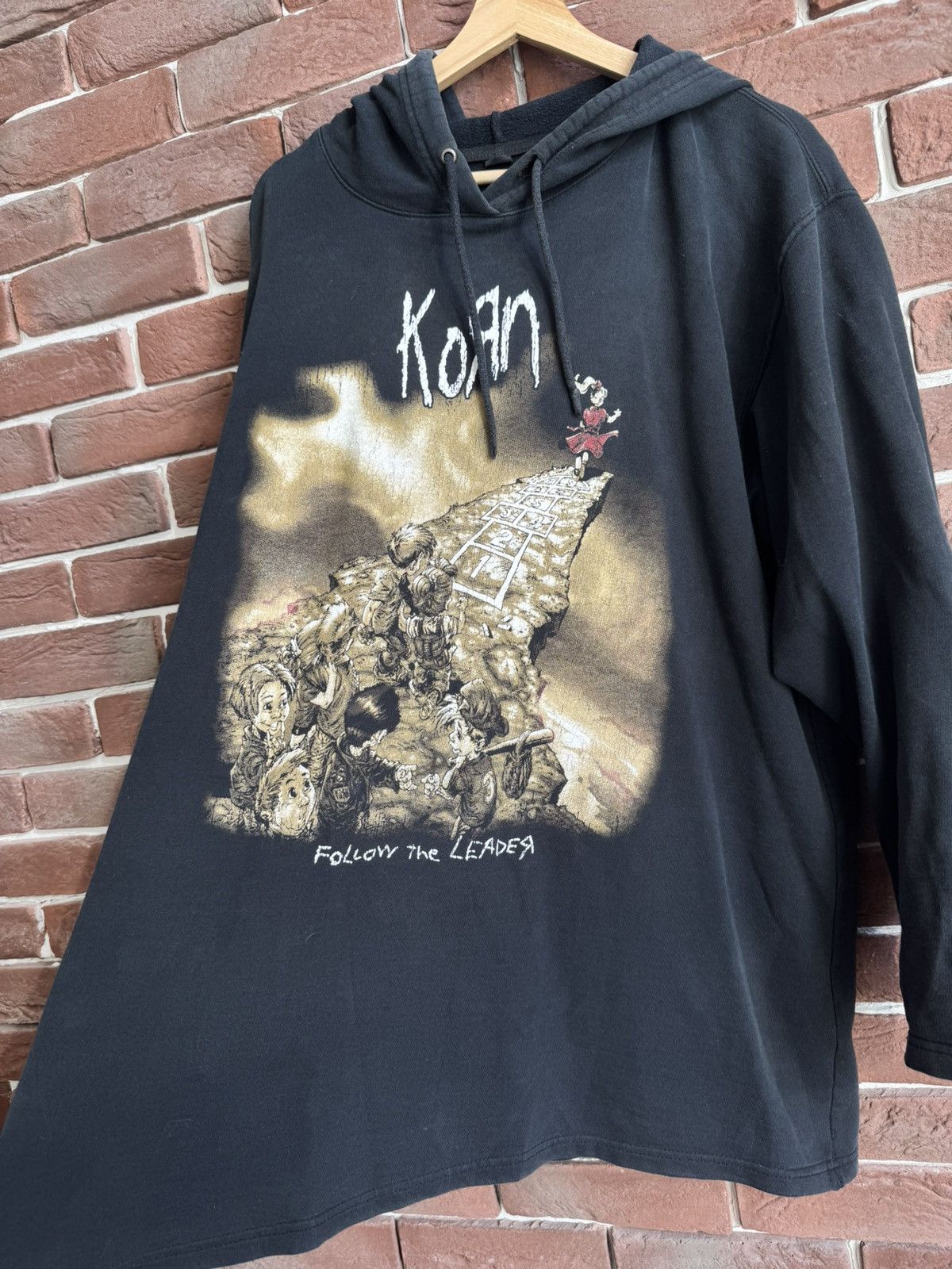 Band Tees Vintage 90s KORN Follow The Leader Nu Metal Band hoodie xl Size US XL / EU 56 / 4 - 10 Thumbnail