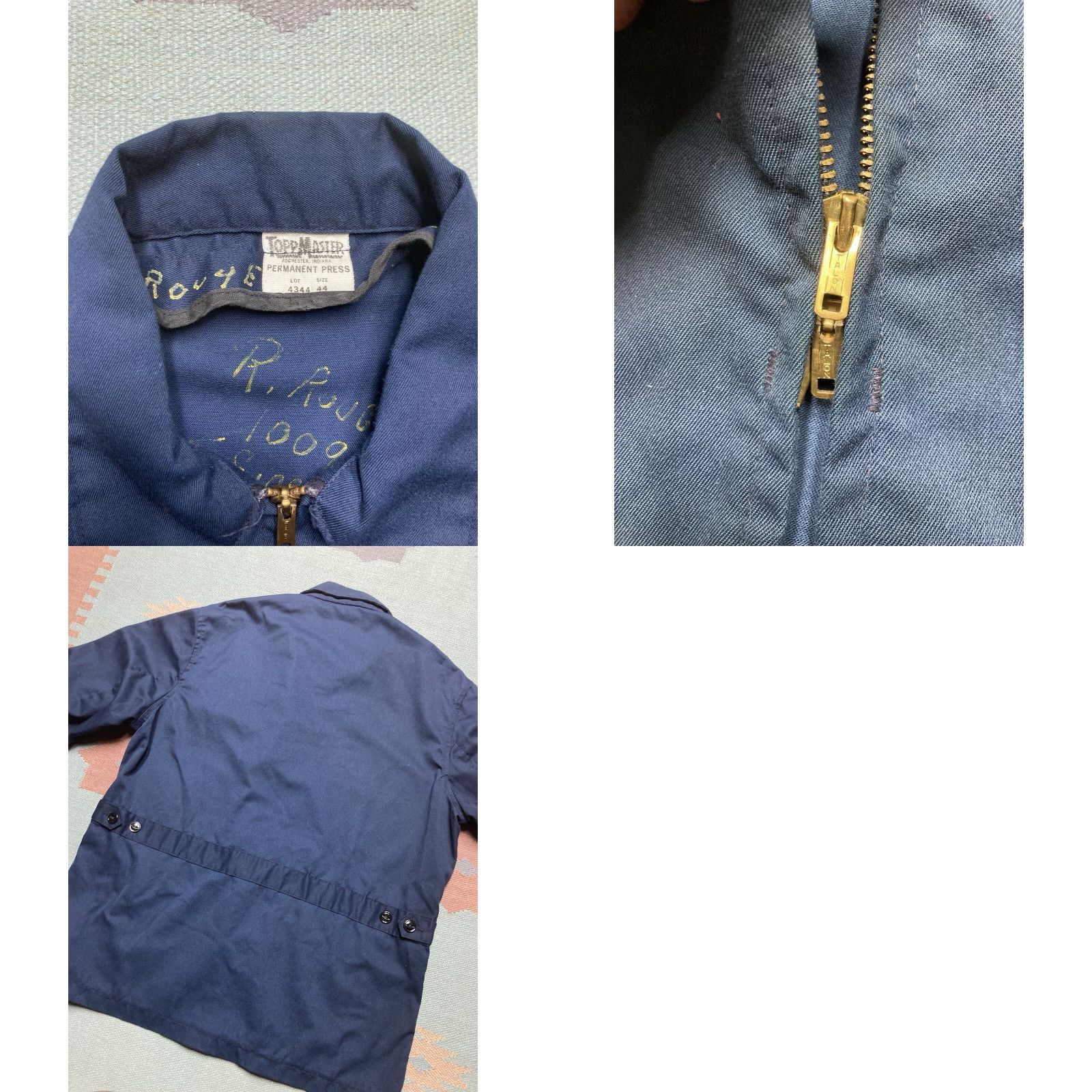 Vintage VINTAGE ToppMaster Jacket Work Blue 44 Mens Zip 3 Pocket 60s Talon Size US S / EU 44-46 / 1 - 8 Thumbnail