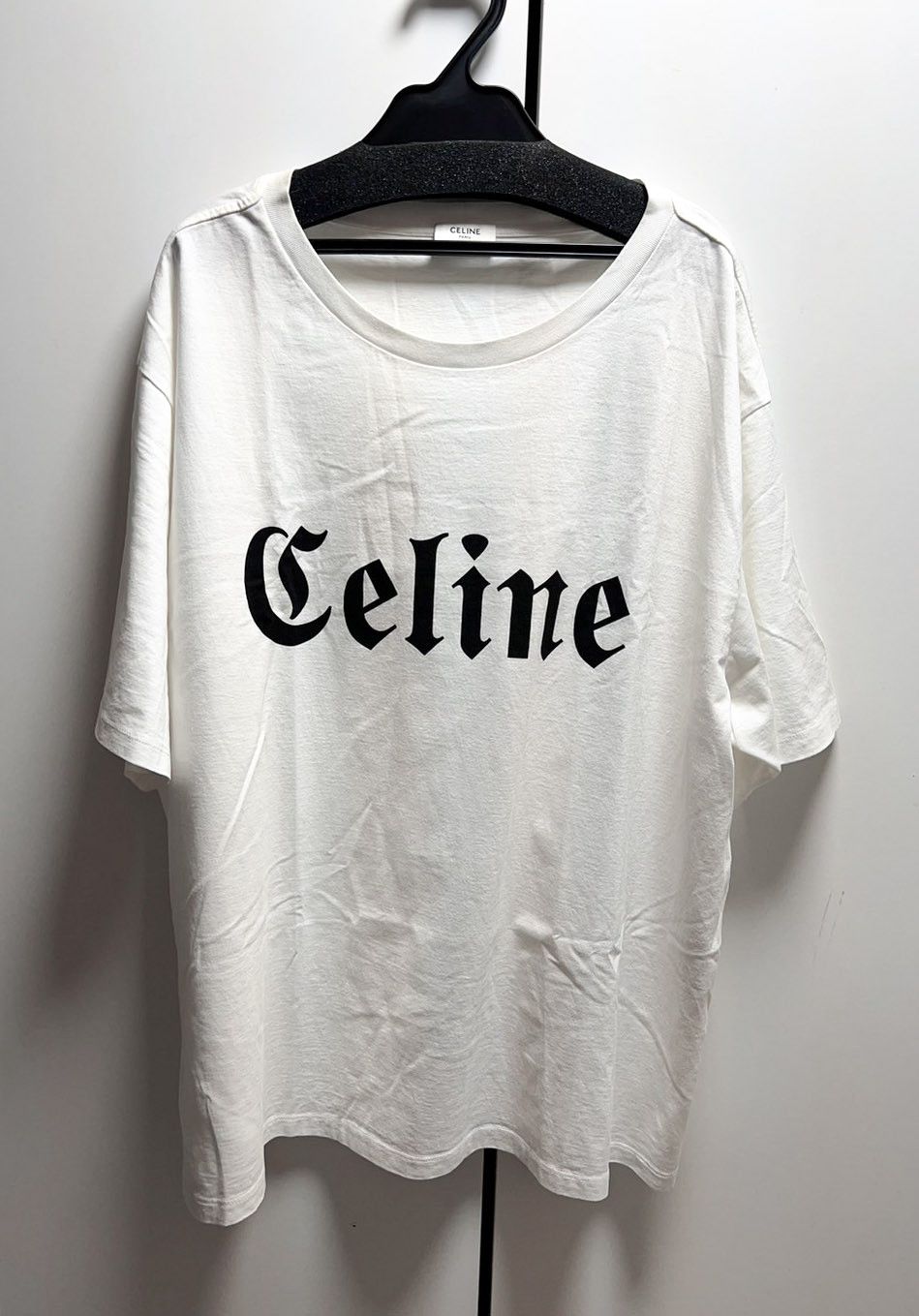 Image of White Celine Logo T Shirt, Men's (Size XL)