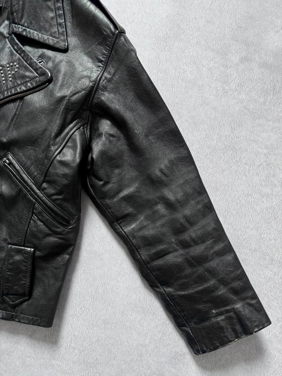 Vintage Vintage 90s Leather Black Motorcycle Jacket Size S / US 4 / IT 40 - 6 Thumbnail