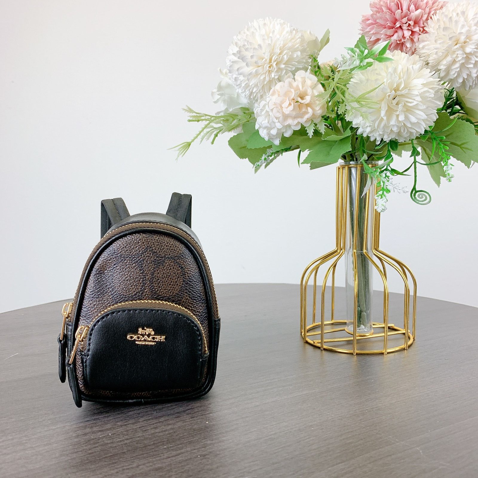 Coach Coach CX066 Mini Court Backpack Bag Charm In Canvas Brown Size ONE SIZE - 1 Thumbnail