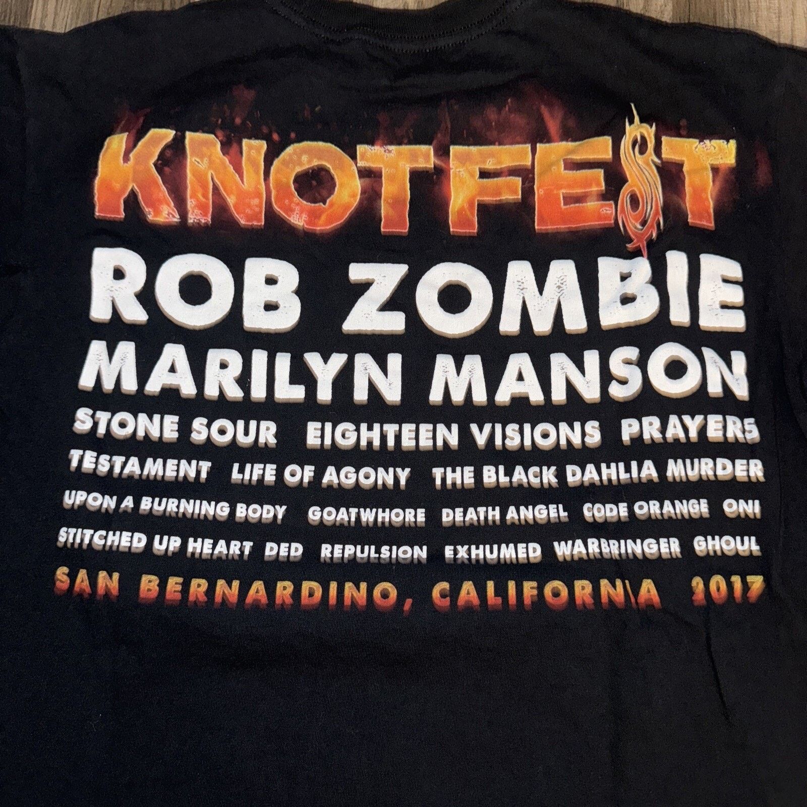 Band Tees × Vintage 2017 Knotfest T-Shirt Black M Rob Zombie Marilyn Manson Size US M / EU 48-50 / 2 - 6 Thumbnail