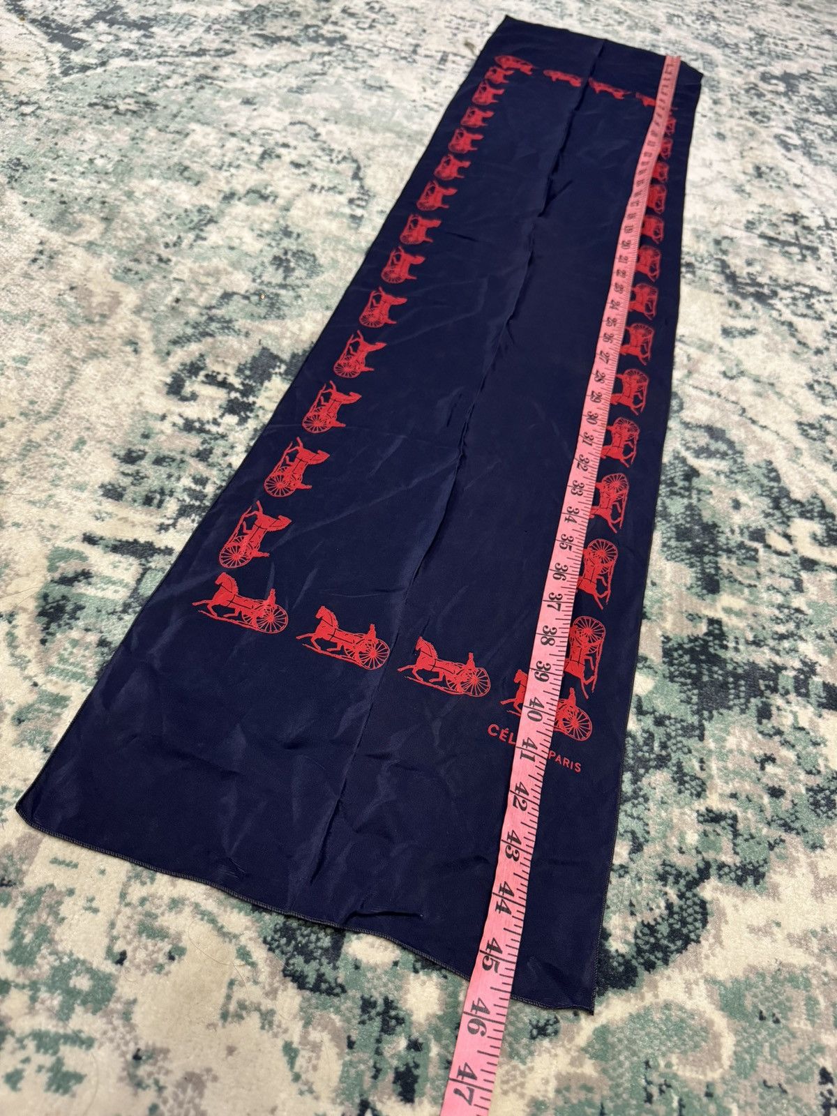 Celine VINTAGE 1960s CELINE MONOGRAM PRINT SILK SCARF Size ONE SIZE - 6 Thumbnail