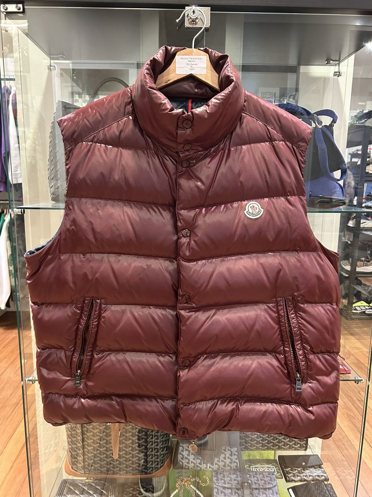 Moncler Moncler Tib Gilet Vest - Maroon Size US XXL / EU 58 / 5 - 1 Thumbnail