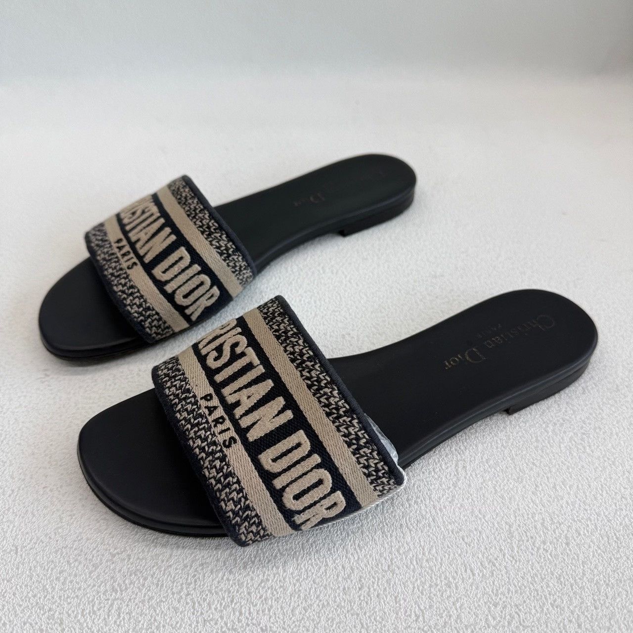 Dior Dior Retro Embroidered Blue Sandals us_6-5 Women Size US 6.5 / IT 36.5 - 1 Thumbnail