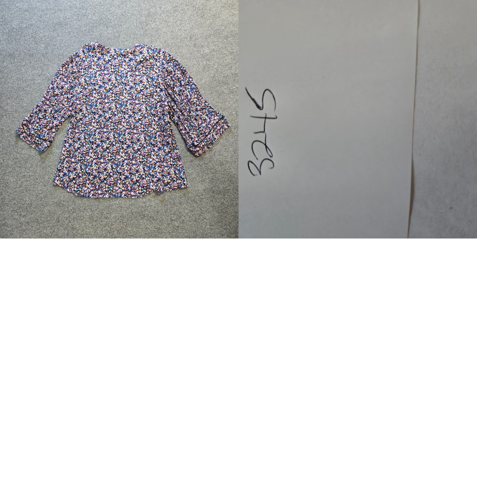 J. Jill J Jill Top Womens Large Petite Blue Floral Button Up Flare Sleeve Boho Shirt Size L / US 10 / IT 46 - 8 Thumbnail