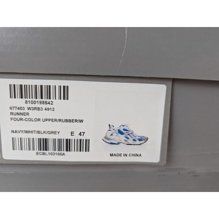 Balenciaga o1rshd1 Runner Sneaker in Grey / Blue / Black Size US 14 / EU 47 - 24 Thumbnail