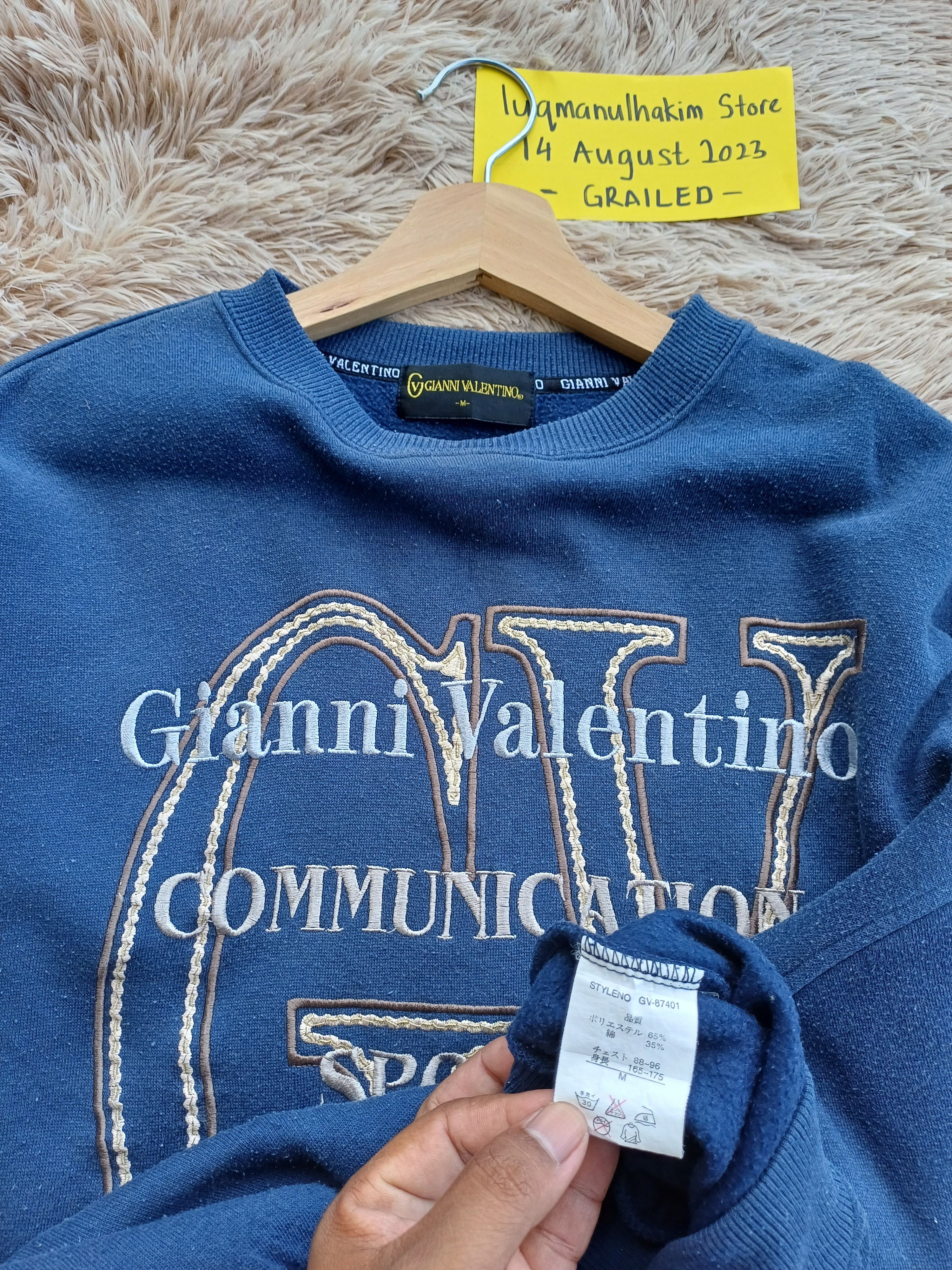 Gianni Valentino Rare Vintage Gianni Valentino Big Logo Spellout Sweater Size US L / EU 52-54 / 3 - 8 Thumbnail