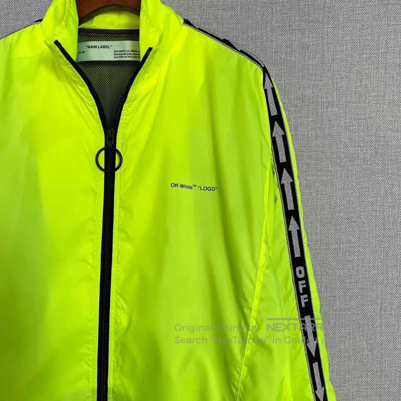 Off-White Off-White Neon Green Arrow Zip Jacket. Size US L / EU 52-54 / 3 - 3 Thumbnail