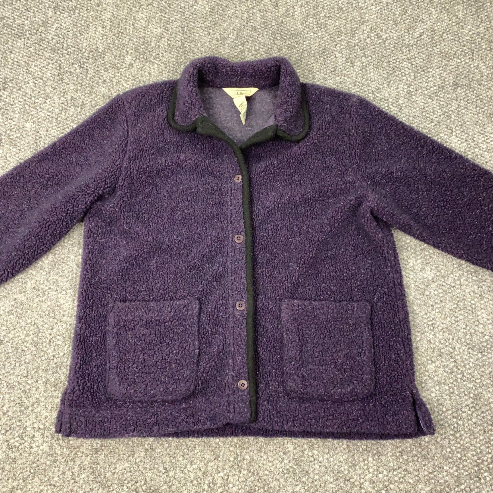 Vintage VINTAGE L.L. Bean Fleece Jacket Small Purple Casual Button Classic Petites Womens Size S / US 4 / IT 40 - 2 Thumbnail