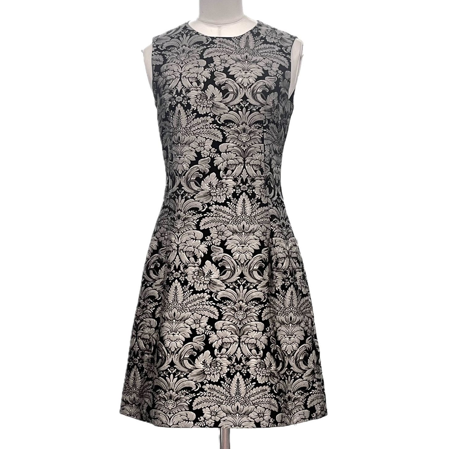 Dolce & Gabbana DOLCE & GABBANA Silver Jacquard Sleeveless Mini Dress 40 S Size S / US 4 / IT 40 - 1 Thumbnail