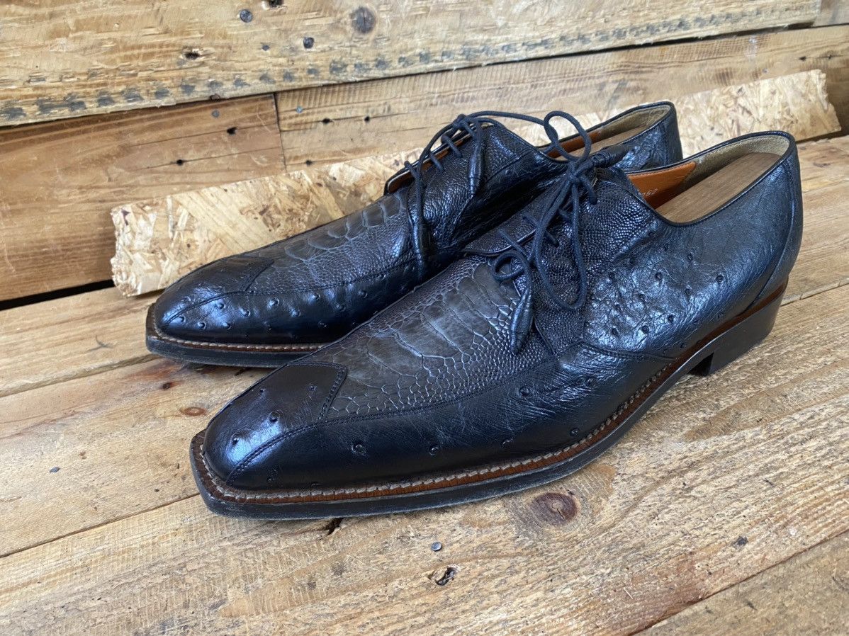 Designer × Mauri × Mezlan Mezlan lace up leather exotic ostrich skin Oxford shoeuk10.5 Size US 11 / EU 44 - 1 Thumbnail