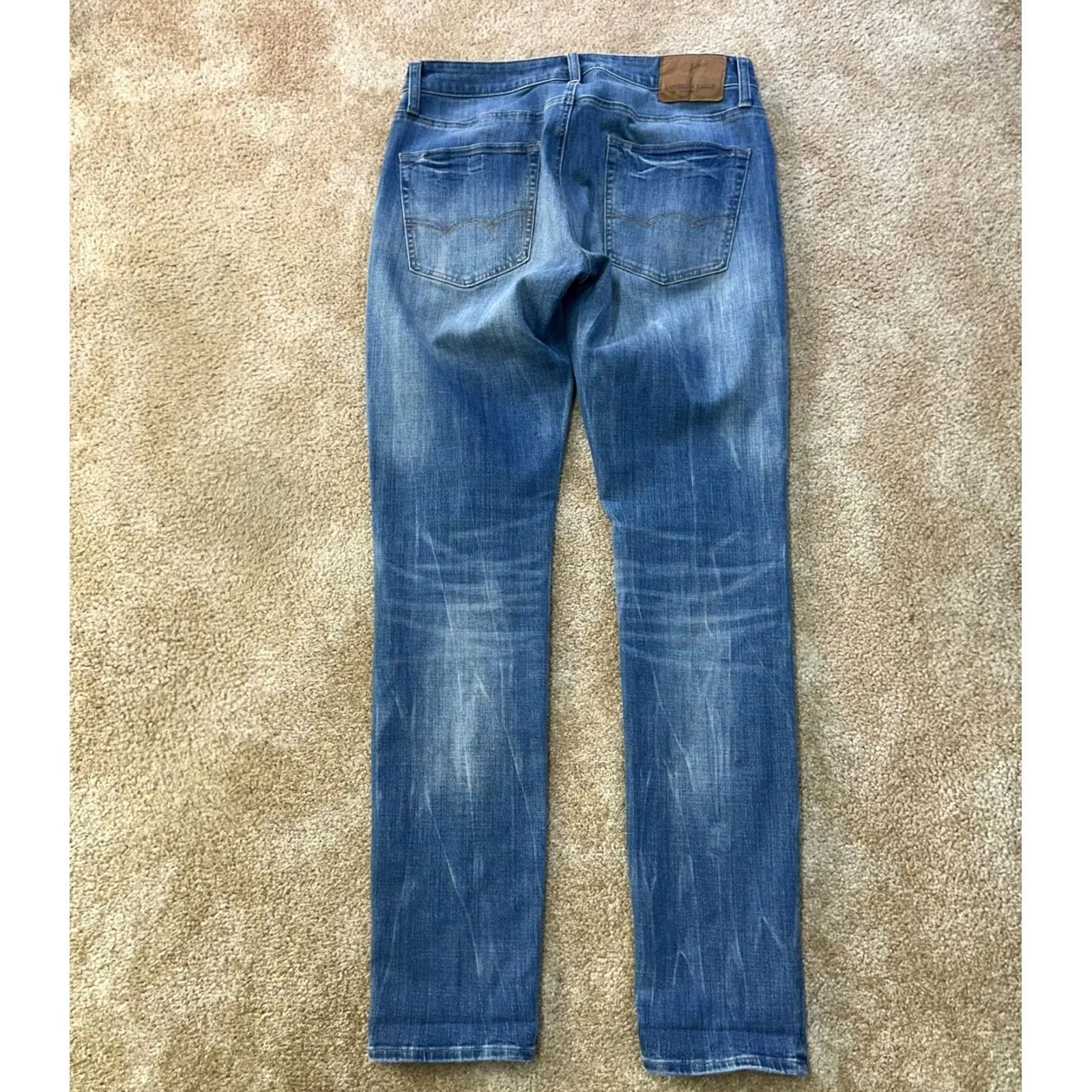 American Eagle Outfitters American Eagle Outfitters Slim Jeans Men's 32x34 Blue Denim Distressed Modern 5-Pocket Belt Loops Cotton Blend Slim Straight Classic Casual Jeans Size US 32 / EU 48 - 7 Thumbnail