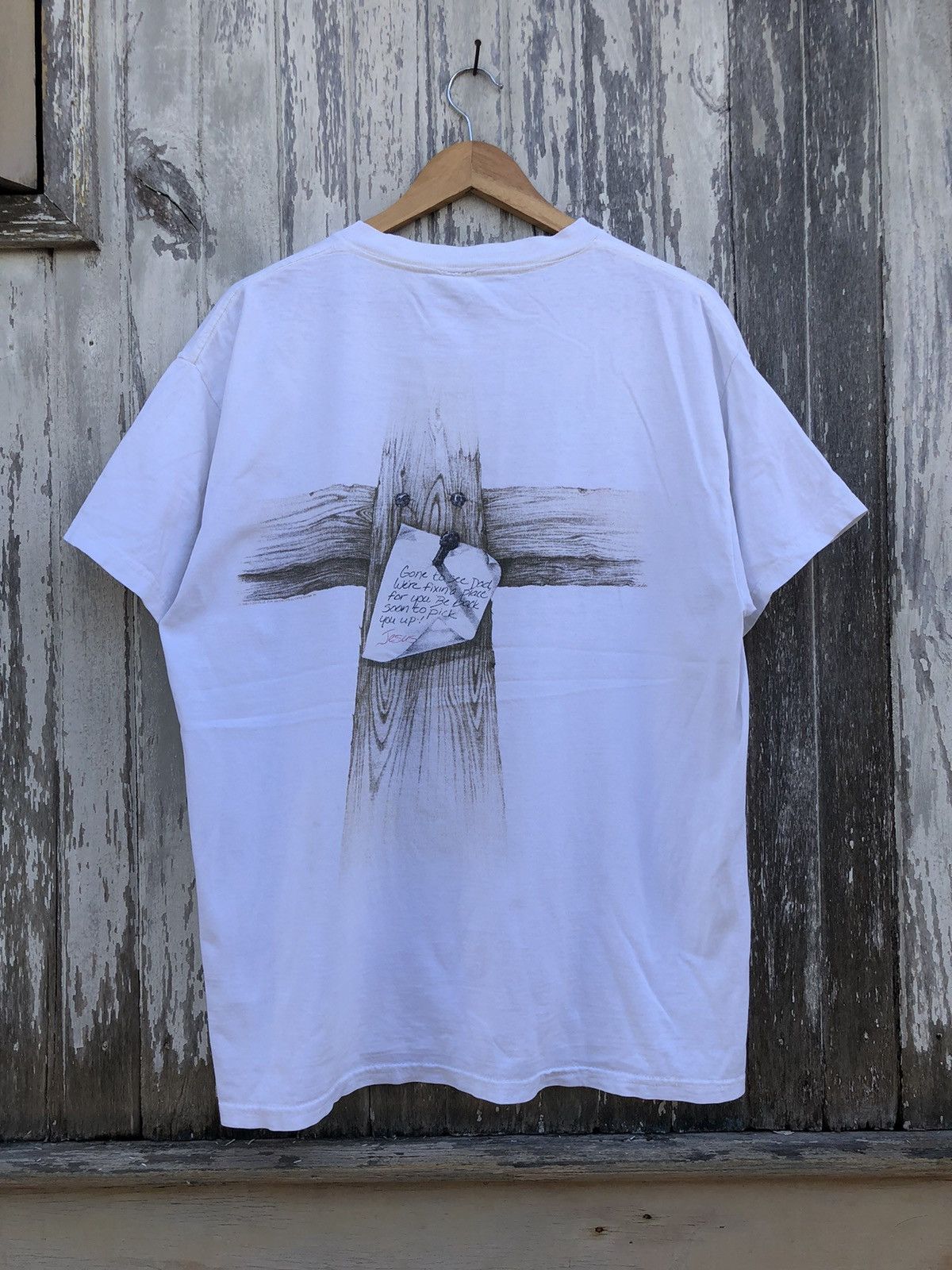 Affliction RARE Vintage 90s Jesus Cross Tshirts Size US L / EU 52-54 / 3 - 1 Thumbnail